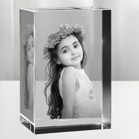 3d Glass Cube Photo Frame