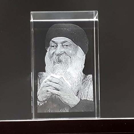 Osho Statue In Crystal Cube