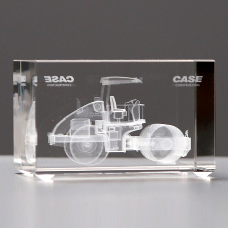 3D Etched Crystal Paperweight