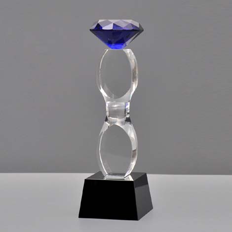 Blue Diamond Crystal Trophy