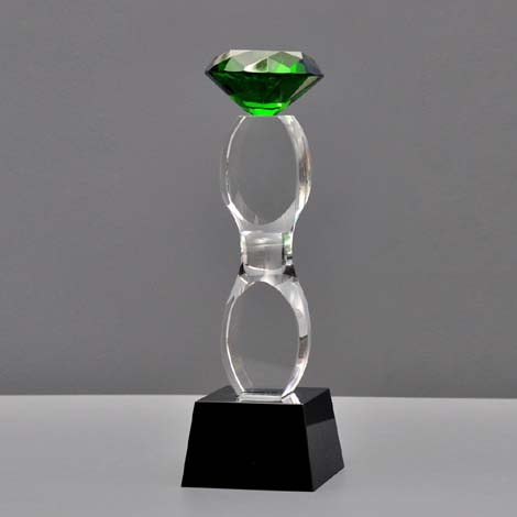 Green Diamond Crystal Trophy
