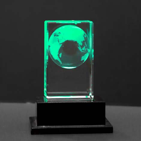 Engraved Globe Crystal Awards