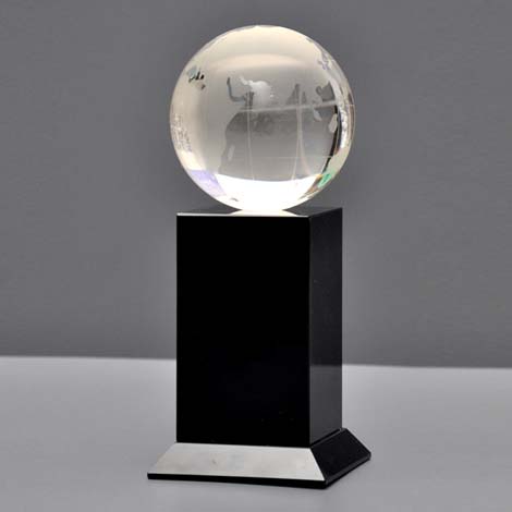 Optic Crystal Globe Award