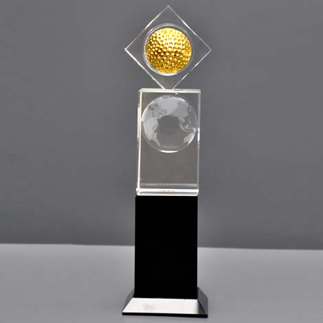 Transparent Globe Glass Trophy