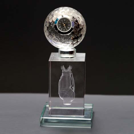 Designed Crystal Golf Trophy