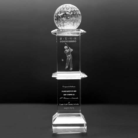 Large Crystal Golf Tower Trophy